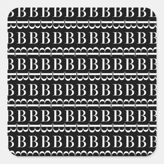 Anfangsbuchstaben B Quadratischer Aufkleber (Vorderseite)