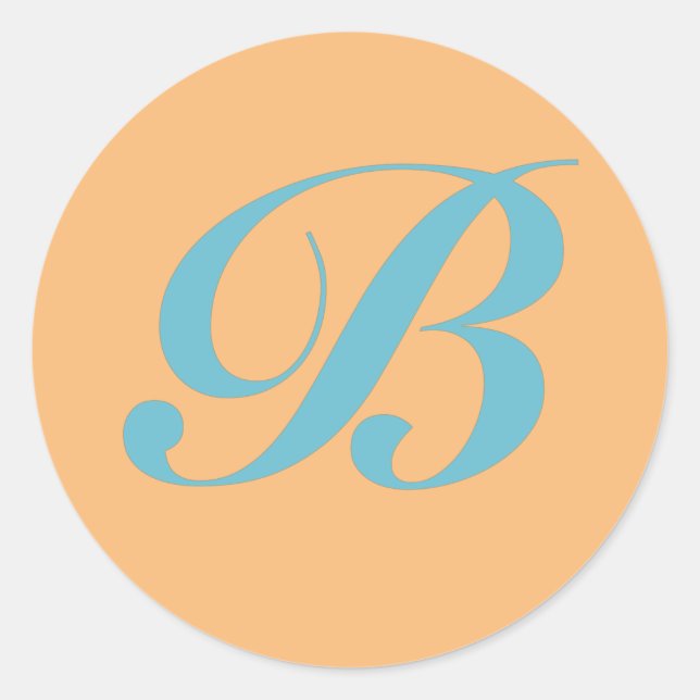 Anfangsbuchstaben B Runder Aufkleber (Vorderseite)