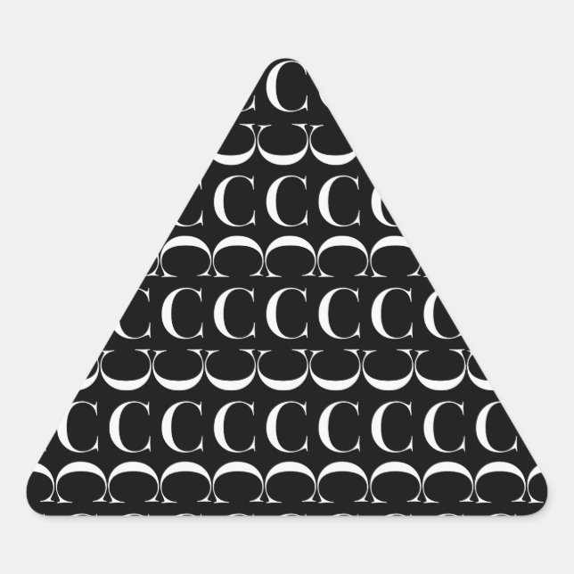 Anfangsbuchstaben C Dreieckiger Aufkleber (Vorderseite)