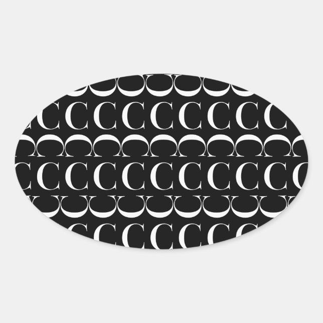 Anfangsbuchstaben C Ovaler Aufkleber (Vorderseite)