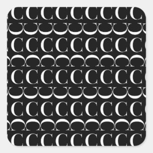 Anfangsbuchstaben C Quadratischer Aufkleber