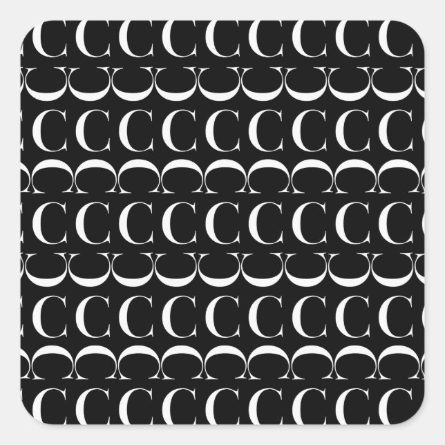 Anfangsbuchstaben C Quadratischer Aufkleber (Vorderseite)