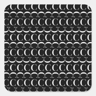 Anfangsbuchstaben C Quadratischer Aufkleber