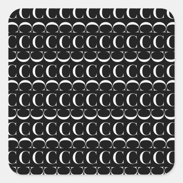 Anfangsbuchstaben C Quadratischer Aufkleber (Vorderseite)