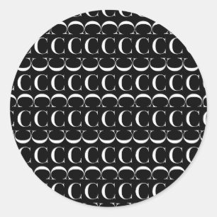Anfangsbuchstaben C Runder Aufkleber
