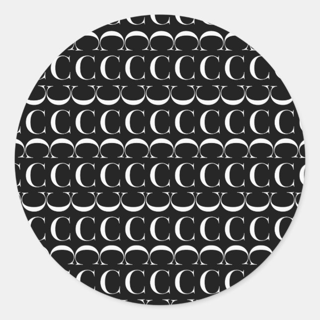 Anfangsbuchstaben C Runder Aufkleber (Vorderseite)