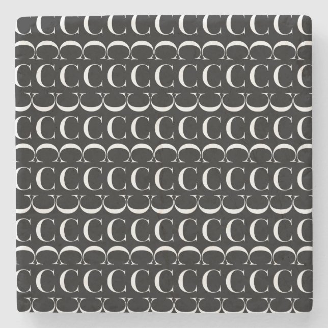 Anfangsbuchstaben C Steinuntersetzer (Vorderseite)