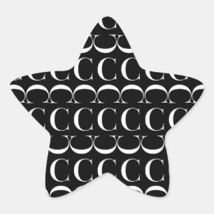 Anfangsbuchstaben C Stern-Aufkleber