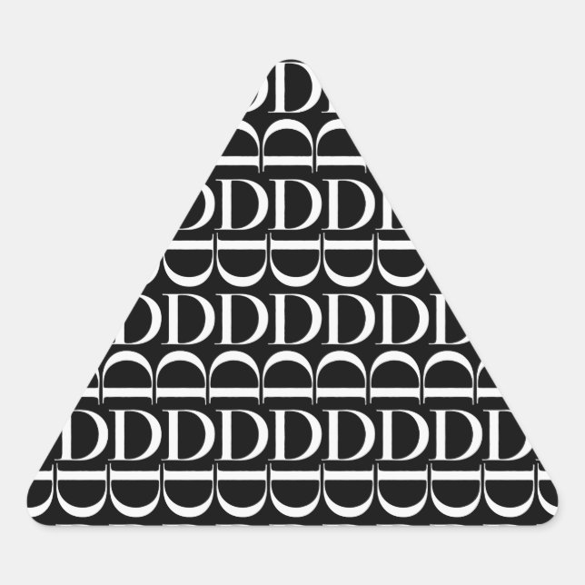 Anfangsbuchstaben D Dreieckiger Aufkleber (Vorderseite)