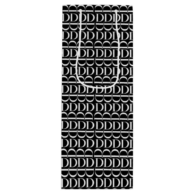 Anfangsbuchstaben D Geschenktüte Für Weinflaschen (Vorderseite)