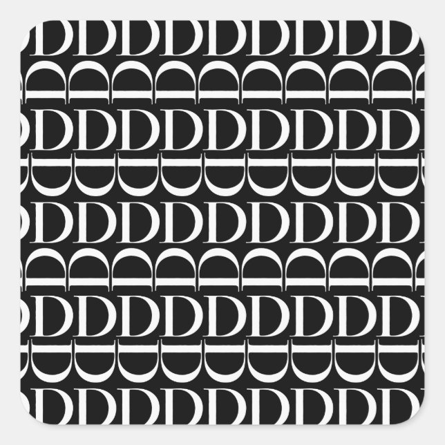 Anfangsbuchstaben D Quadratischer Aufkleber (Vorderseite)
