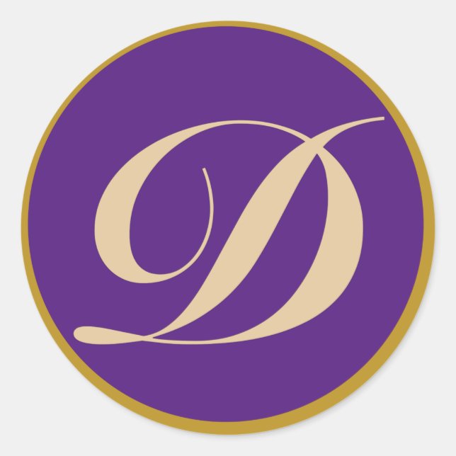 Anfangsbuchstaben D Runder Aufkleber (Vorderseite)