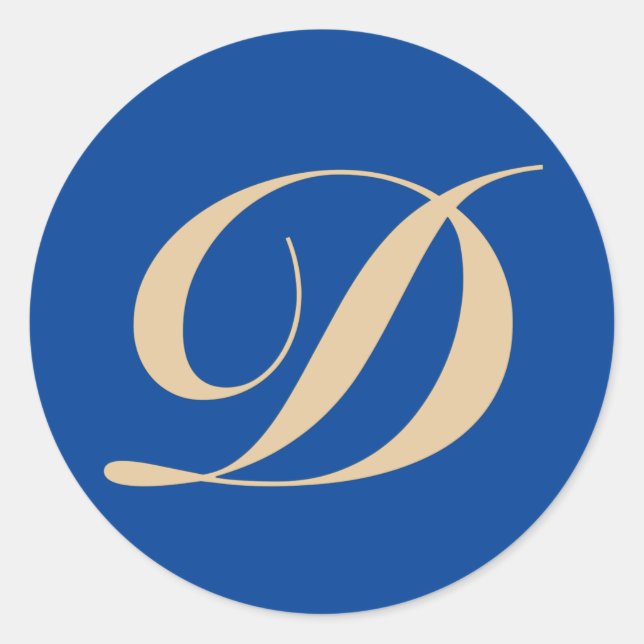 Anfangsbuchstaben D Runder Aufkleber (Vorderseite)