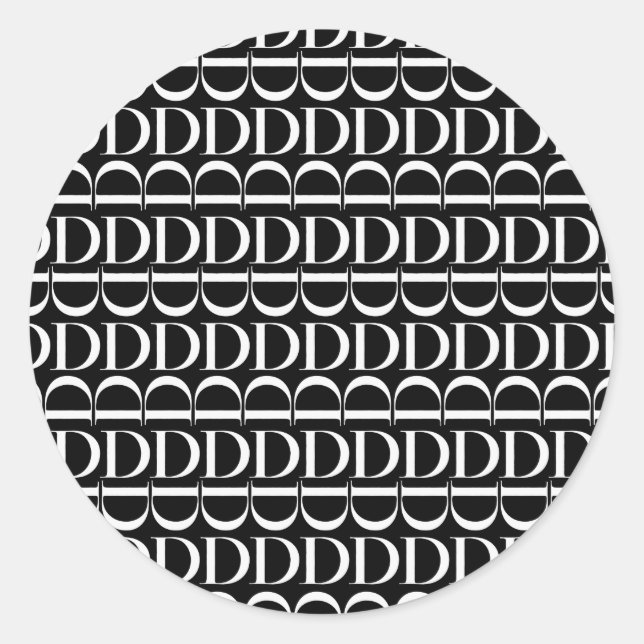 Anfangsbuchstaben D Runder Aufkleber (Vorderseite)