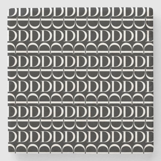 Anfangsbuchstaben D Steinuntersetzer (Vorderseite)