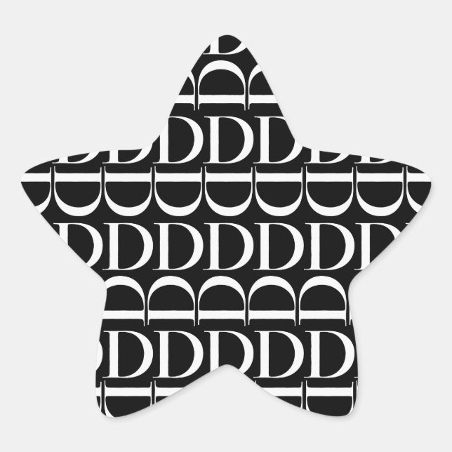 Anfangsbuchstaben D Stern-Aufkleber (Vorderseite)