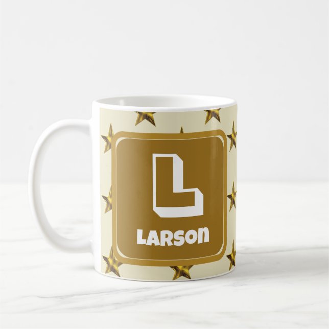 Anfangsbuchstaben der Monogram der Gold-Star-Famil Kaffeetasse (Links)