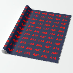 Anfangsbuchstaben des Blue Red Colors Monogram Geschenkpapier