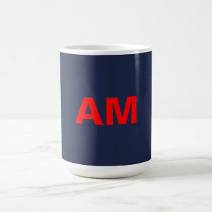 Anfangsbuchstaben des Blue Red Colors Monogram Kaffeetasse
