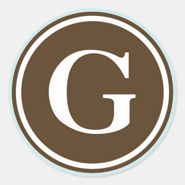 Anfangsbuchstaben des G-Monogramm-Siegels Gastgesc Runder Aufkleber (Vorderseite)