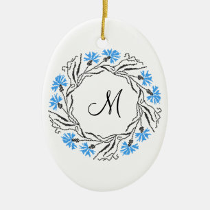 Anfangsbuchstaben des Kreissymbols Keramikornament