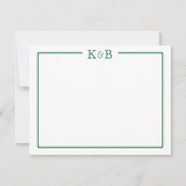 Anfangsbuchstaben des Paares Monogramm Frischvermä Mitteilungskarte (Vorderseite)