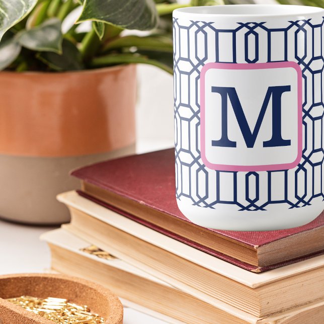 Anfangsbuchstaben des weißen Octagon Monogram Kaffeetasse (Von Creator hochgeladen)