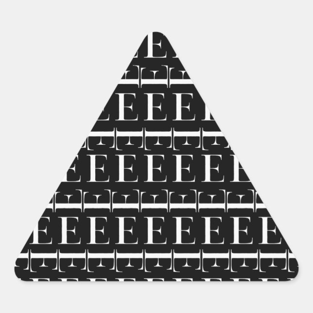 Anfangsbuchstaben E Dreieckiger Aufkleber (Vorderseite)