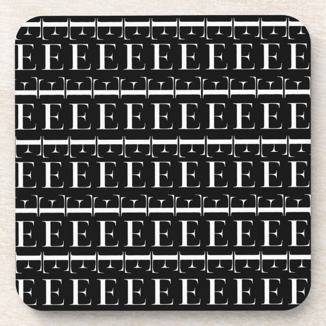 Anfangsbuchstaben E Getränkeuntersetzer (Vorderseite)