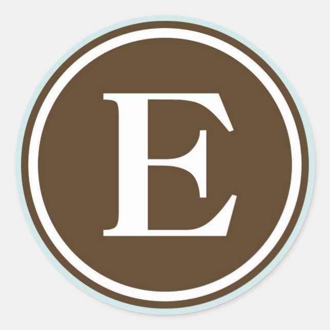 Anfangsbuchstaben E Monogramm Siegel Gastgeschenk Runder Aufkleber (Vorderseite)