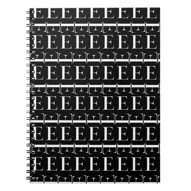 Anfangsbuchstaben E Notizblock (Vorderseite)