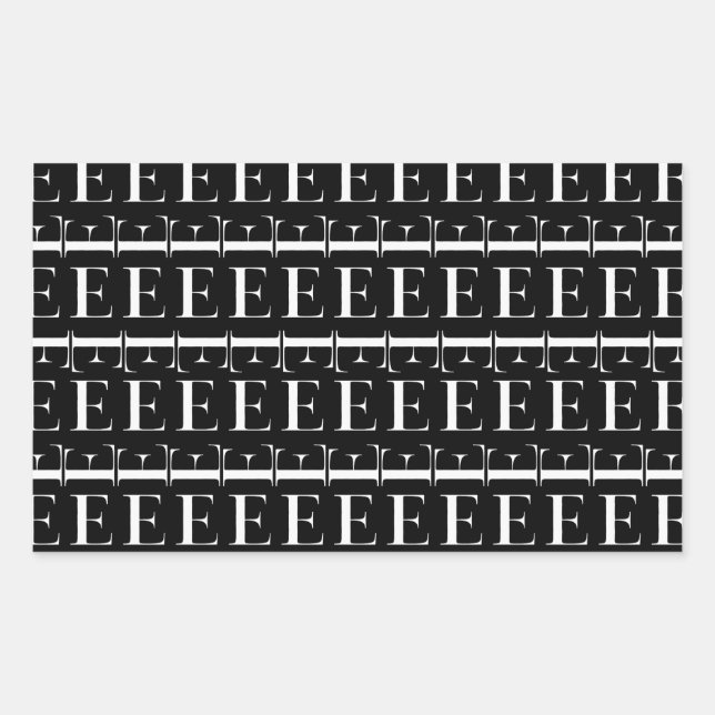 Anfangsbuchstaben E Rechteckiger Aufkleber (Vorderseite)