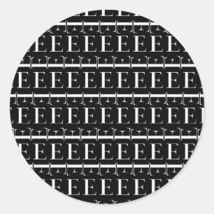 Anfangsbuchstaben E Runder Aufkleber