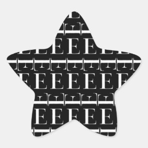 Anfangsbuchstaben E Stern-Aufkleber