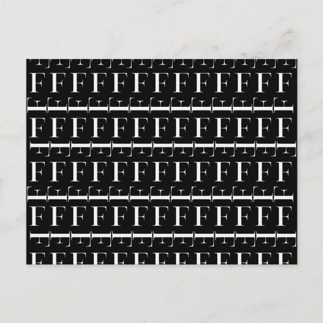 Anfangsbuchstaben F Postkarte (Vorderseite)