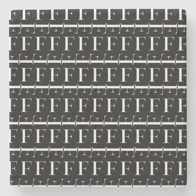 Anfangsbuchstaben F Steinuntersetzer (Vorderseite)