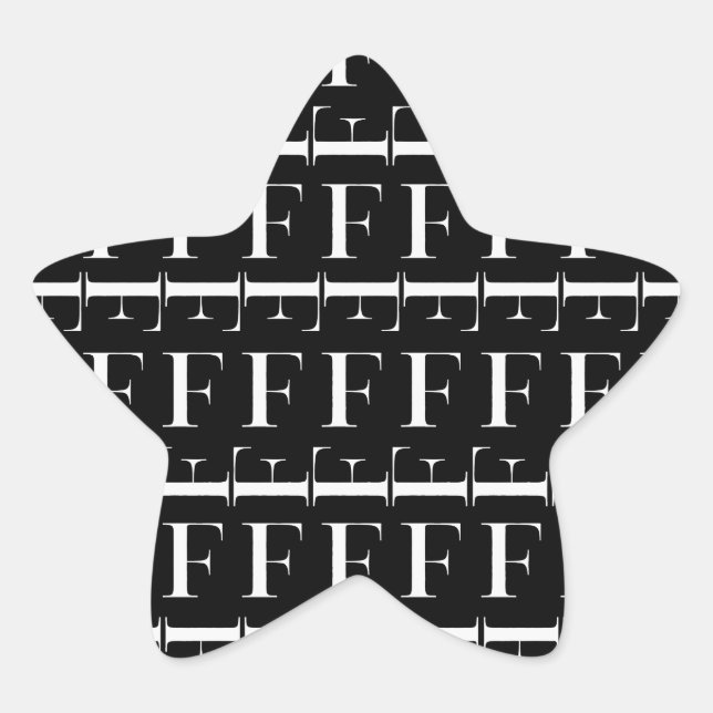 Anfangsbuchstaben F Stern-Aufkleber (Vorderseite)