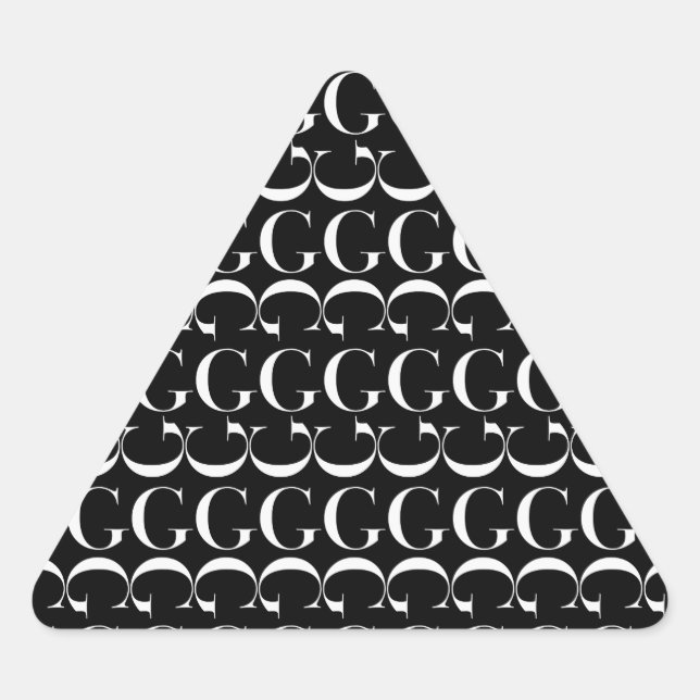 Anfangsbuchstaben G Dreieckiger Aufkleber (Vorderseite)