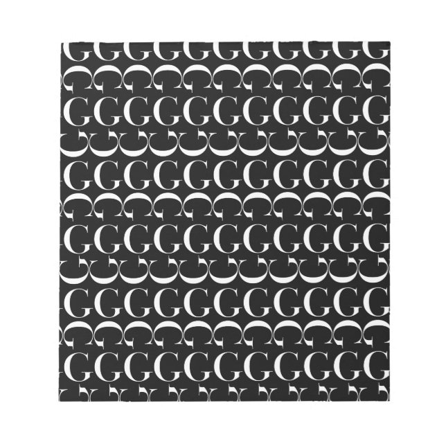 Anfangsbuchstaben G Notizblock (Vorderseite)