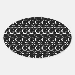 Anfangsbuchstaben G Ovaler Aufkleber
