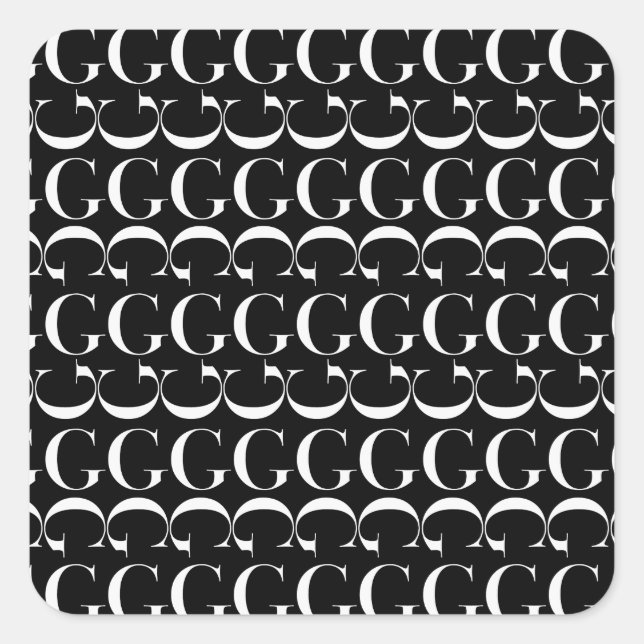 Anfangsbuchstaben G Quadratischer Aufkleber (Vorderseite)