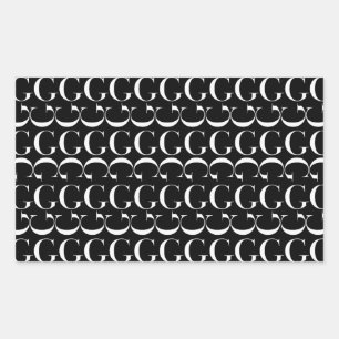 Anfangsbuchstaben G Rechteckiger Aufkleber