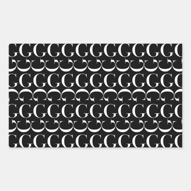Anfangsbuchstaben G Rechteckiger Aufkleber (Vorderseite)