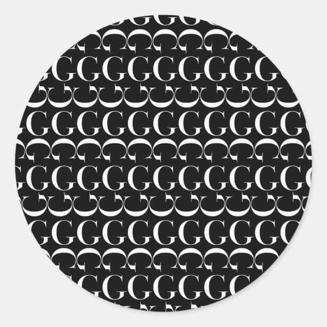 Anfangsbuchstaben G Runder Aufkleber (Vorderseite)