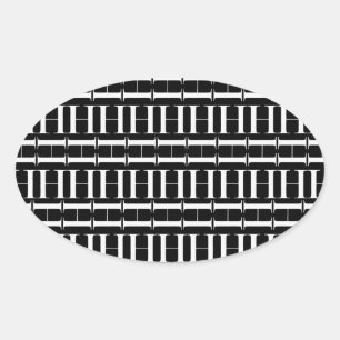 Anfangsbuchstaben H Ovaler Aufkleber