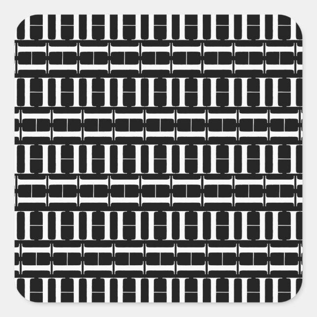 Anfangsbuchstaben H Quadratischer Aufkleber (Vorderseite)