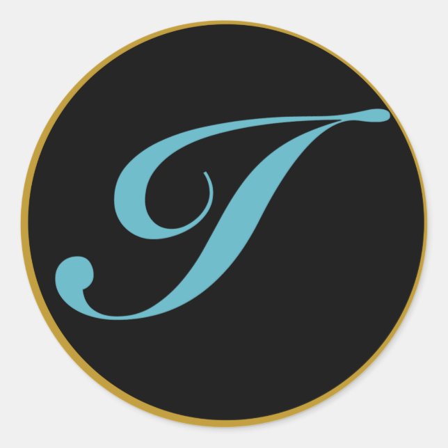 Anfangsbuchstaben I Runder Aufkleber (Vorderseite)