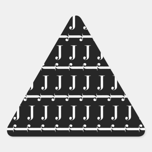 Anfangsbuchstaben J Dreieckiger Aufkleber (Vorderseite)