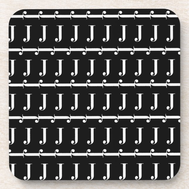 Anfangsbuchstaben J Getränkeuntersetzer (Vorderseite)