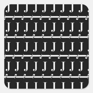 Anfangsbuchstaben J Quadratischer Aufkleber